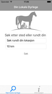 Entry page “Din Lokale Dyrlege”